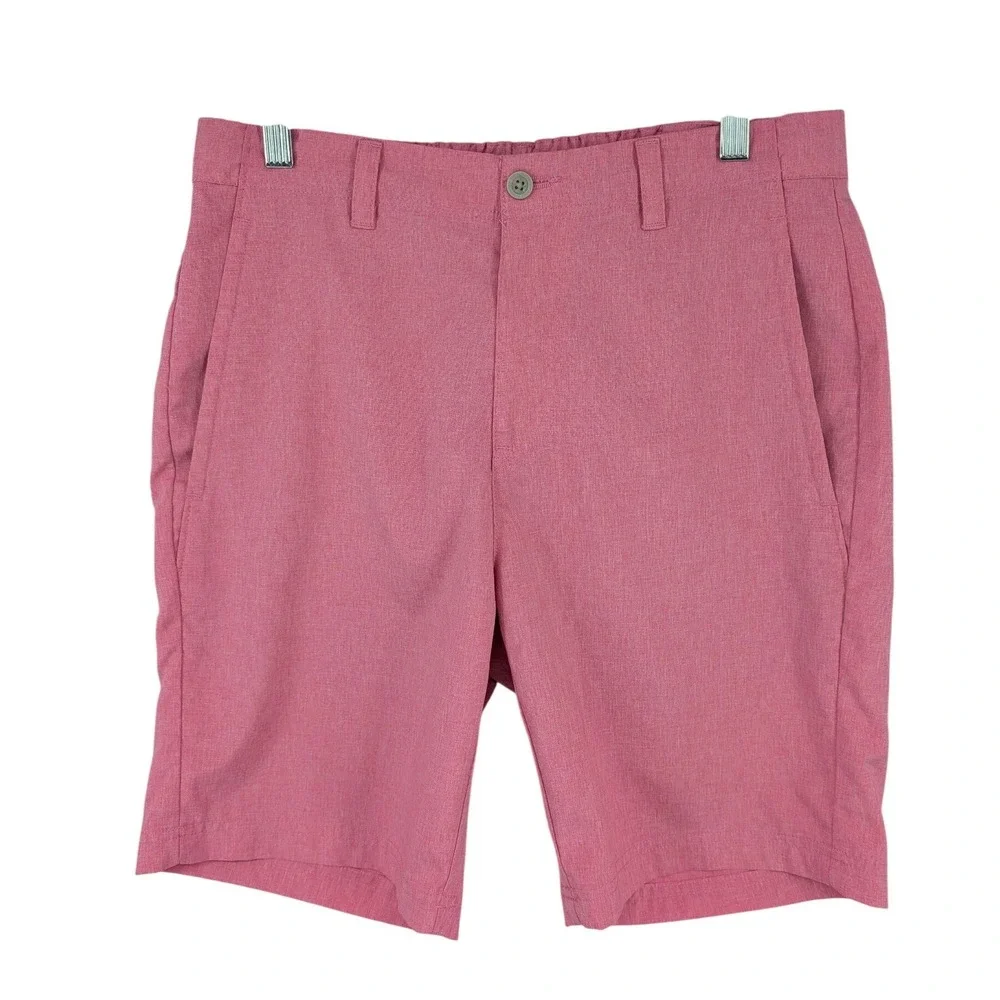 Nicklaus Mens Golf Shorts Size 30 Heathered Pink Stretch Flat Front Performance